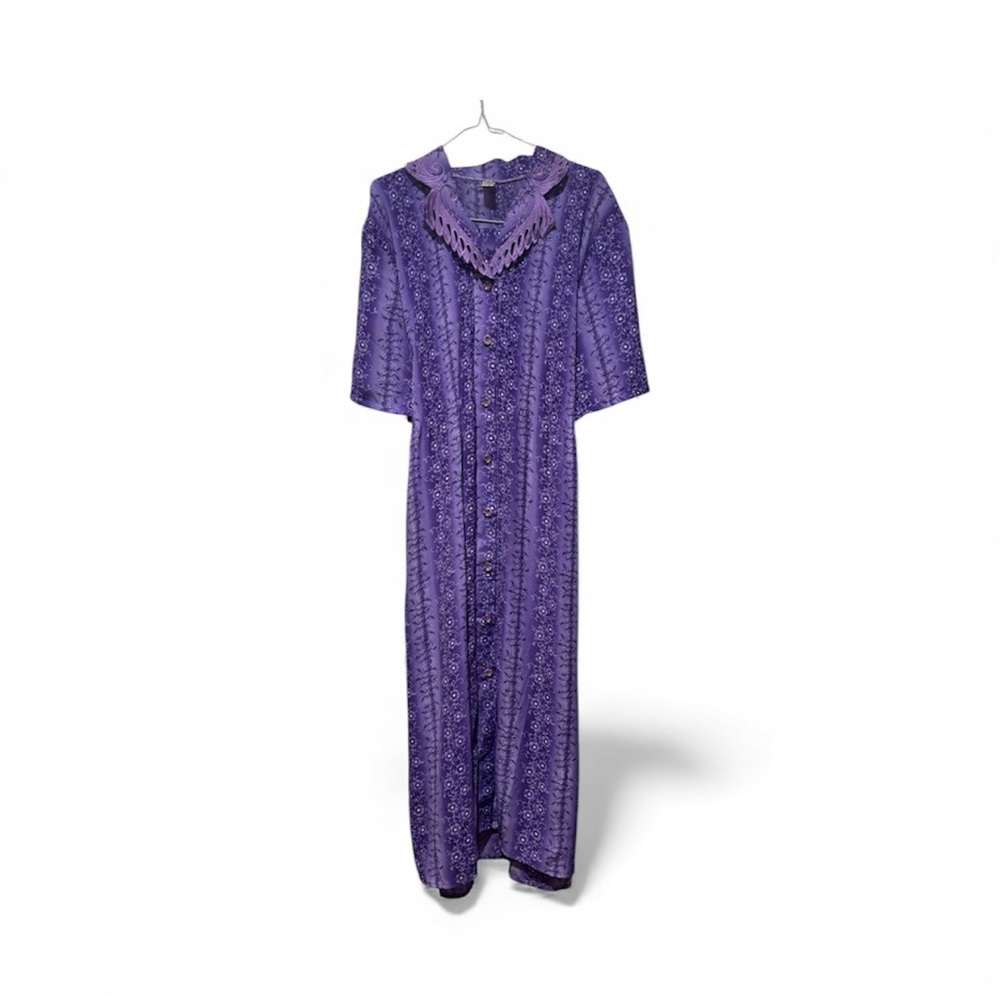 Vintage Purple Button-Up Dress